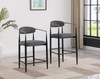 Tina Metal Counter Height Bar Stool with Upholstered Back and Seat Dark Grey (Set of 2) / CS-121186