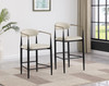 Tina Metal Pub Height Bar Stool with Upholstered Back and Seat Beige (Set of 2) / CS-121187