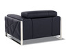 Modern Genuine Italian Leather Upholstered Chair / 903-BLACK-CH