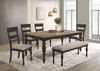 Bridget 6-piece Rectangular Dining Set Brown Brushed and Charcoal Sandthrough / CS-108221-S6