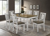 Appleton Rectangular Wood Dining Table Brown Brushed and White / CS-110411