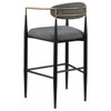 Tina Metal Pub Height Bar Stool with Upholstered Back and Seat Dark Grey (Set of 2) / CS-121189