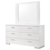 Felicity 6-drawer Dresser with Mirror Glossy White / CS-203503M