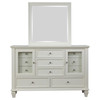 Sandy Beach 11-drawer Dresser with Mirror Cream White / CS-201303M
