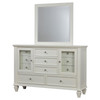 Sandy Beach 11-drawer Dresser with Mirror Cream White / CS-201303M