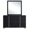 Marceline 6-drawer Dresser with Mirror Black / CS-222833M