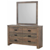 Frederick 6-drawer Dresser with Mirror Weathered Oak / CS-222963M