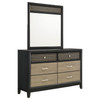 Valencia 6-drawer Dresser with Mirror Light Brown and Black / CS-223043M