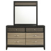 Valencia 6-drawer Dresser with Mirror Light Brown and Black / CS-223043M