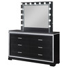 Cappola Rectangular 6-drawer Dresser with Mirror Silver and Black / CS-223363M