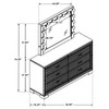 Cappola Rectangular 6-drawer Dresser with Mirror Silver and Black / CS-223363M