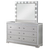 Eleanor Rectangular 6-drawer Dresser with Mirror Metallic / CS-223463M