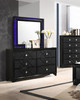 Penelope 6-drawer Dresser with Mirror Black / CS-223573M