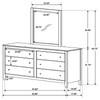 Selena 6-drawer Dresser with Mirror Cream White / CS-400233M