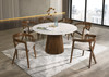 Modrest Nancy + Weiss - Mid-Century Modern Marble + Walnut Dining Table Set / VGMA-MIT-5347-MI-1181-SET