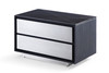 Modrest Concord - Modern Black Marble + Black Ash + Aluminum Nightstand / VGVC-N2301