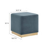 Tilden 17" Square Performance Velvet Upholstered Ottoman / EEI-6640