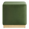 Tilden 17" Square Performance Velvet Upholstered Ottoman / EEI-6640