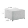 Callum Large 28" Square Woven Heathered Fabric Upholstered Ottoman / EEI-6642