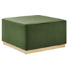 Tilden Large 28" Square Performance Velvet Upholstered Ottoman / EEI-6643