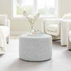 Callum Large 23" Round Woven Heathered Fabric Upholstered Ottoman / EEI-6645