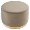Tilden Large 23" Round Performance Velvet Upholstered Ottoman / EEI-6646