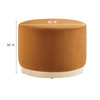 Tilden Large 23" Round Performance Velvet Upholstered Ottoman / EEI-6646