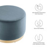 Tilden Large 23" Round Performance Velvet Upholstered Ottoman / EEI-6646