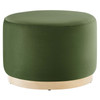 Tilden Large 23" Round Performance Velvet Upholstered Ottoman / EEI-6646