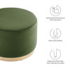 Tilden Large 23" Round Performance Velvet Upholstered Ottoman / EEI-6646