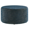 Callum Large 29" Round Woven Heathered Fabric Upholstered Ottoman / EEI-6647