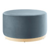 Tilden Large 29" Round Performance Velvet Upholstered Ottoman / EEI-6648