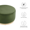 Tilden Large 29" Round Performance Velvet Upholstered Ottoman / EEI-6648