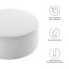 Callum Large 38" Round Woven Heathered Fabric Upholstered Ottoman / EEI-6649