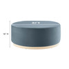 Tilden Large 38" Round Performance Velvet Upholstered Ottoman / EEI-6650