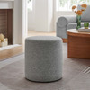 Callum 16" Round Woven Heathered Fabric Upholstered Ottoman / EEI-6651