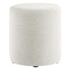 Callum 16" Round Woven Heathered Fabric Upholstered Ottoman / EEI-6651