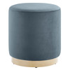 Tilden 16" Round Performance Velvet Upholstered Ottoman / EEI-6652