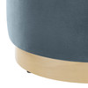 Tilden 16" Round Performance Velvet Upholstered Ottoman / EEI-6652