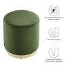 Tilden 16" Round Performance Velvet Upholstered Ottoman / EEI-6652