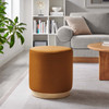 Tilden 16" Round Performance Velvet Upholstered Ottoman / EEI-6652