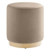 Tilden 16" Round Performance Velvet Upholstered Ottoman / EEI-6652