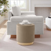 Tilden 16" Round Performance Velvet Upholstered Ottoman / EEI-6652