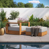 Tahoe 2-Piece Outdoor Patio Acacia Wood Armchair and Ottoman Set / EEI-6800