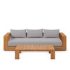 Tahoe Outdoor Patio Acacia Wood 2-Piece Sofa and Coffee Table Set / EEI-6799