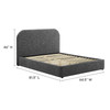 Keynote Upholstered Fabric Curved Full Platform Bed / MOD-7138