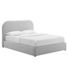 Keynote Upholstered Fabric Curved Full Platform Bed / MOD-7138