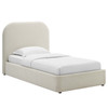 Keynote Upholstered Fabric Curved Twin Platform Bed / MOD-7136