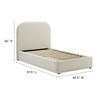 Keynote Upholstered Fabric Curved Twin Platform Bed / MOD-7136