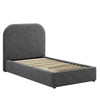 Keynote Upholstered Fabric Curved Twin Platform Bed / MOD-7136